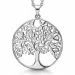 25 mm støvring design livets træ halskæde med vedhæng i sølv