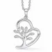 Støvring Design livets træ zirkon vedhæng med halskæde i rhodineret sølv hvid zirkon