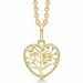 Støvring Design livets træ vedhæng med halskæde i 8 karat guld med forgyldt sølvhalskæde