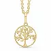 Støvring Design livets træ vedhæng med halskæde i 14 karat guld med forgyldt sølvhalskæde