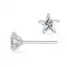 6 mm Støvring Design stjerne øreringe i sølv hvide zirkoner