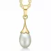 Støvring Design perle Halskæde med vedhæng i 14 karat guld med forgyldt sølvhalskæde