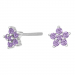 Siersbøl blomst øreringe i sølv lilla zirkon