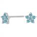 Siersbøl blomst øreringe i sølv blå zirkon