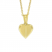 Siersbøl hjerte vedhæng med halskæde i 8 karat guld med forgyldt sølvhalskæde