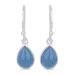dråbeformet blå calcedon øreringe i sølv - Loom Stones