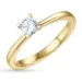 4,7 mm zirkon guldring i 9 karat guld