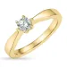 5,4 mm zirkon solitairering i 9 karat guld