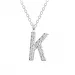 bogstav K zirkon halskæde i sølv