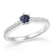 blå safir ring i 14 karat hvidguld 0,14 ct