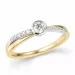 rund diamant ring i 14 karat guld.- og hvidguld 0,2 ct 0,15 ct