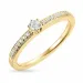 diamant guld ring i 14 karat guld 0,09 ct 0,076 ct