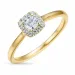 firkantet diamant guldring i 14 karat guld 0,26 ct 0,084 ct