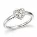 Smal hjerte diamant ring i 14 karat hvidguld 0,34 ct