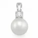perle diamantvedhæng i 14 karat hvidguld 0,10 ct