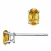 2 x 0,25 ct gule citrin ørestikker i 14 karat hvidguld med citrin 