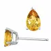 2 x 0,40 ct gule citrin ørestikker i 14 karat hvidguld med citrin 
