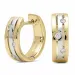 13 mm diamant creoler i 14 karat guld og hvidguld med diamant