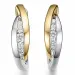 13 mm diamant creoler i 14 karat guld og hvidguld med diamant