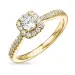 firkantet diamantring i 14 karat guld 0,26 ct 0,26 ct