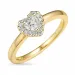 Hjerte diamantring i 14 karat guld 0,24 ct 0,08 ct