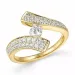 diamant guldring i 14 karat guld 0,26 ct 0,44 ct