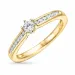 hvid diamant guld ring i 14 karat guld 0,14 ct 0,08 ct