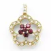 blomster rubin diamantvedhæng i 14 karat guld 0,12 ct 0,34 ct