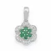 blomster smaragd diamantvedhæng i 14 karat hvidguld 0,11 ct 0,16 ct