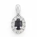 safir rosetvedhæng i 14 karat hvidguld 0,35 ct 0,15 ct