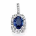 blå safir vedhæng i 14 karat hvidguld 0,19 ct 1,05 ct