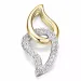 Trendy diamant vedhæng i 14 karat guld.- og hvidguld 0,202 ct