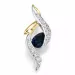 Elegant safir vedhæng i 14 karat guld.- og hvidguld 0,12 ct 0,55 ct