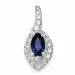 Dråbeformet safir diamantvedhæng i 14 karat hvidguld 0,282 ct