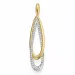 Dråbeformet diamant dame vedhæng i 14 karat guld.- og hvidguld 0,261 ct