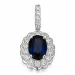 ovalt safir diamantvedhæng i 14 karat hvidguld 0,274 ct 1,05 ct
