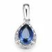 dråbeformet safir diamantvedhæng i 14 karat hvidguld 0,03 ct 0,95 ct