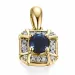 safir vedhæng i 14 karat guld 0,07 ct 0,45 ct