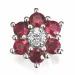 blomster rubin diamantvedhæng i 14 karat hvidguld 0,97 ct 0,04 ct