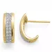 Diamant halvcreoler i 14 karat guld og hvidguld med diamanter 