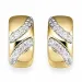 Diamant halvcreoler i 14 karat guld og hvidguld med diamanter 