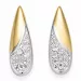 Dråbe diamant øreringe i 14 karat guld og hvidguld med diamanter 