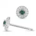 runde smaragd diamantøreringe i 14 karat hvidguld med smaragd og diamant 