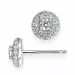 runde diamant ørestikker i 14 karat hvidguld med diamant og diamant