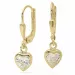 Smykker online: hjerte øreringe i 9 karat guld med zirkoner
