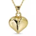 hjerte halskæde i forgyldt sølv med vedhæng i 9 karat guld - Amoré