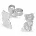 katte øreringe i rhodineret sølv