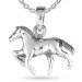 Heste halskæde i sølv med vedhæng i sølv