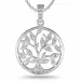 20 mm livets træ halskæde i sølv med vedhæng i sølv