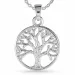19 mm livets træ halskæde i sølv med vedhæng i sølv